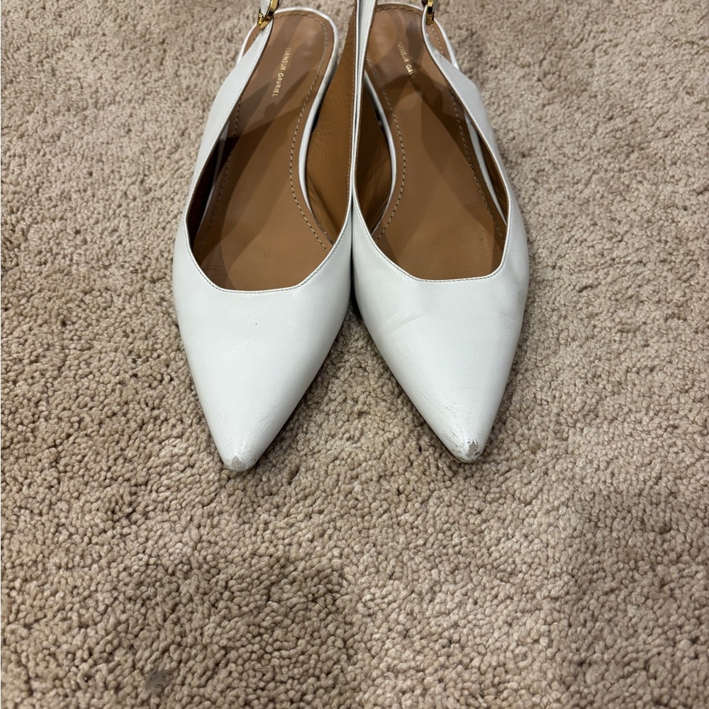 Elegant White Slingback Flats